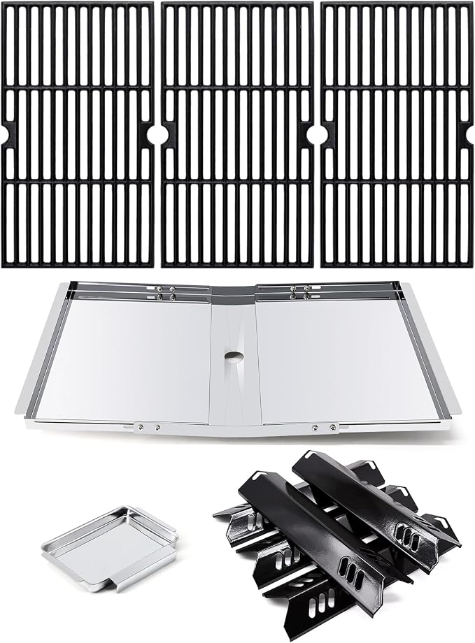 Replacement Parts for Dyna-Glo DGF510SBP DGF510SSP, Drip Pan Grease Tray & Grill Grates & Heat Tents for Dyna Glo DGF510SBP 5 Burner Grill