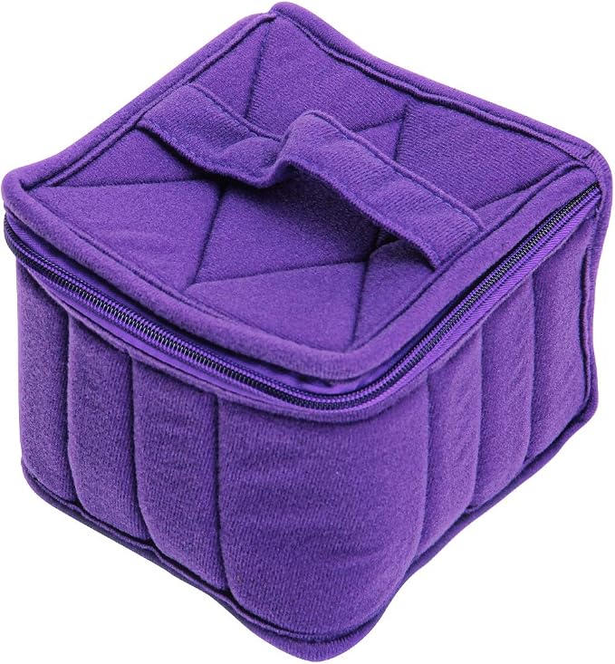 Weljoy Essential Oil Case 13 Bottle Organizer for 30ml 50ml 100ml 115ml 8oz, Travel Bag with Adjustable Dividers Foam Padded for Aromatherapy Roller Dropper Bottles (Purple, 5.9x5.9x5 in) | 30ml 50ml 100ml 115ml 8oz bottles, adjustable foam padded divi...