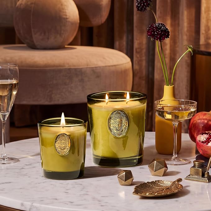 M&SENSE Large Two-Wick Strong Soy Candle | Sandalwood Jasmine & Green | 19.8 oz, 120H Burn Time | Luxury Candle for Relaxation, Gifting, Home Décor | Candles for Mothers Day Gifts