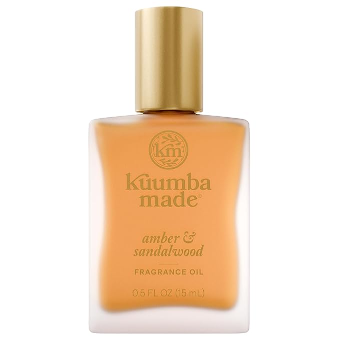 Kuumba Made Amber & Sandalwood Fragrance Oil, Long-Lasting Scented Oil Perfume Roller, Vegan, Alcohol-Free, 0.5 oz
