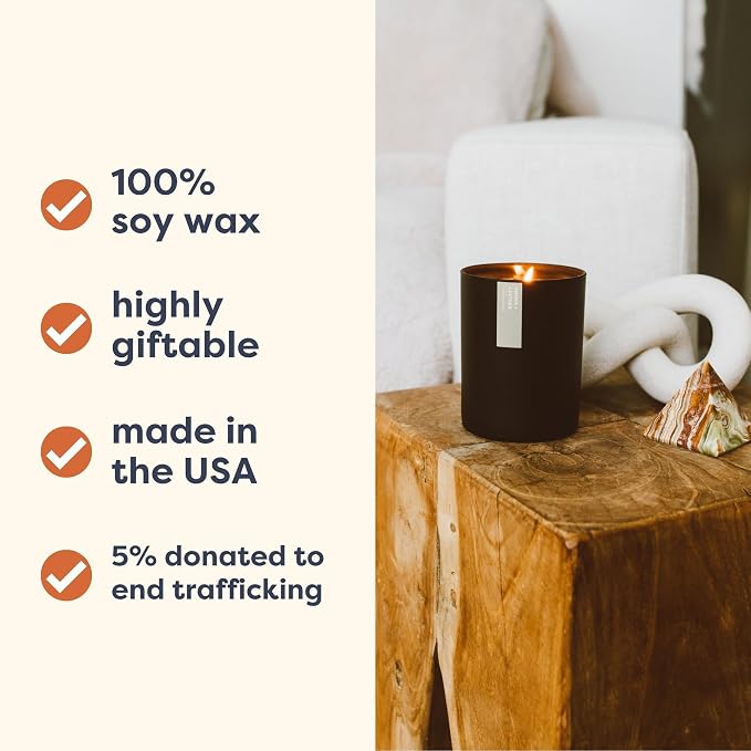 Calyan Wax Co. Lemon & Sage Scented Candle - 75 Hour Burn - Luxury Clean Soy Wax Candles - Long Lasting Black Tumbler Jar Candle for Home - 10.2oz