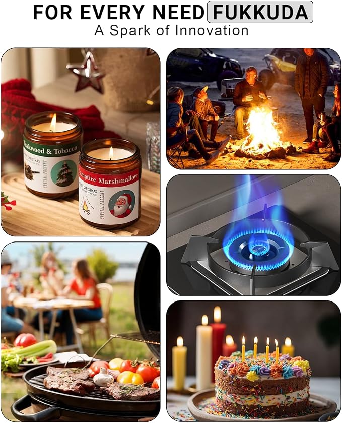 FUKKUDA Electric Candle Lighter with Safety Switch - USB Rechargeable Windproof & Flameless Plasma Arc Lighter for Easter Basket Stuffers (Sapphire Blue)