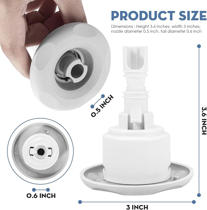 showingo Spa Hot Tub Mini Storm Jet Internals Replacement Parts 212-7929 218-6930 3" Cluster Storm Jet Directional Diffuser
