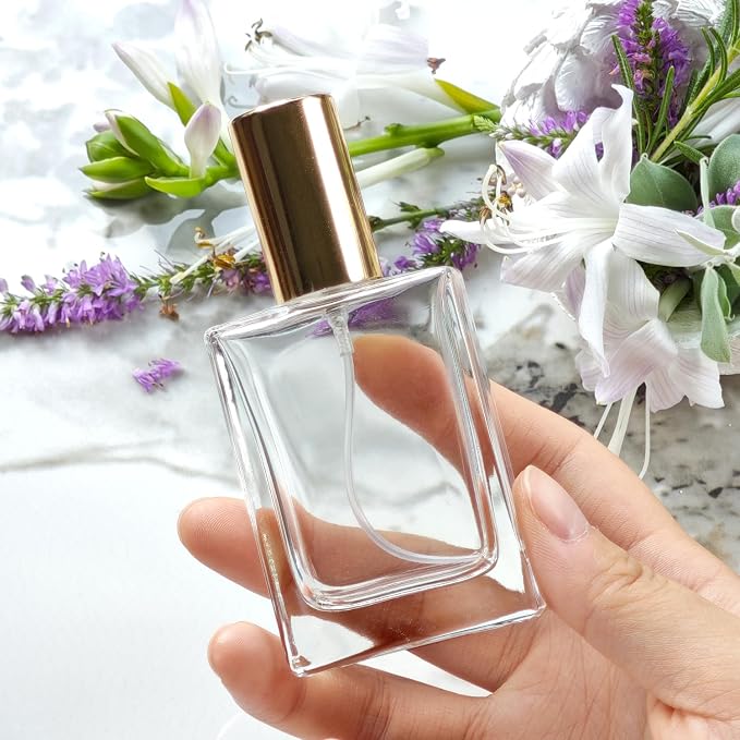 30ml/1.0 Oz Glass Spray Bottle Perfume Atomizer,Travel Refillable Perfume Bottles Empty Classic Spray Bottle 2Pack (Gold, 30ml)