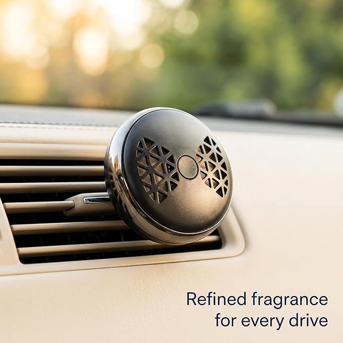MAISON BERGER Car Diffuser Set, Velvet of Orient | Warm Vanilla Amber Notes, Refillable Vent Clip with Ceramic Refill, Passive 4-Week Diffusion, Made in France