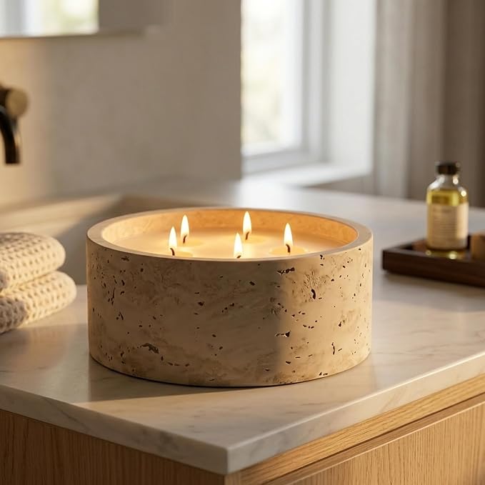 3-Wick Scented Candle-American Sandalwood,Soy Coconut Wax Blend Candle with Acacia Wood Lid,21oz Large Candle,45-Hour Long Burning,Aromatherapy Candle for Home Decor