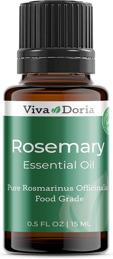 Viva Doria Rosemary Essential Oil, 100% Pure, Natural Essential Oil, Undiluted, for Aromatherapy | Food Grade, 15 mL (0.5 Fluid Ounce)