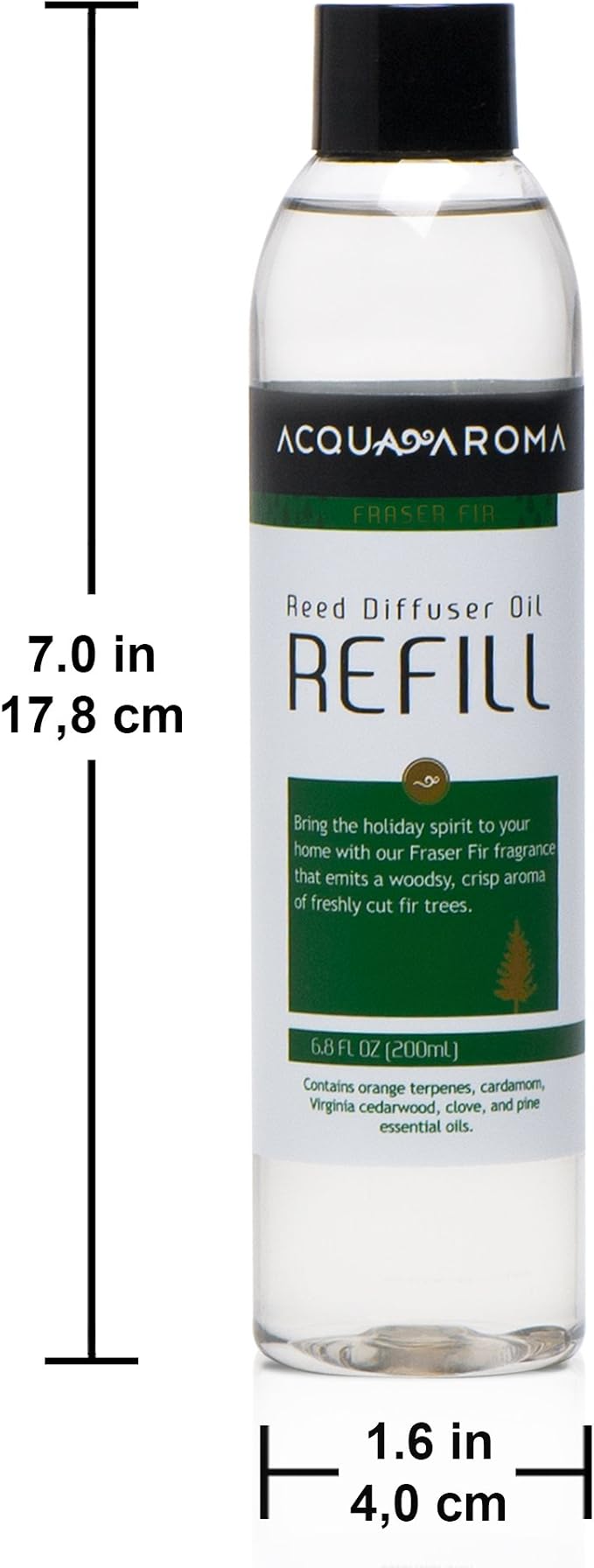 Acqua Aroma Fraser Fir Reed Diffuser Oil Refill 6.8 FL OZ (200ml) Contain Essential Oils. Fraser Fir Christmas Scent