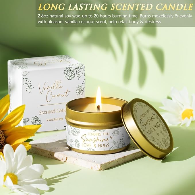 Birthday Gifts for Women Self Care Get Well Soon Gift Baskets, Spa Care Package Thinking of You Gift Set, Sympathy Inspirational Christmas Sunflower Gifts for Women Her Mom Friend Sister Wife Teacher