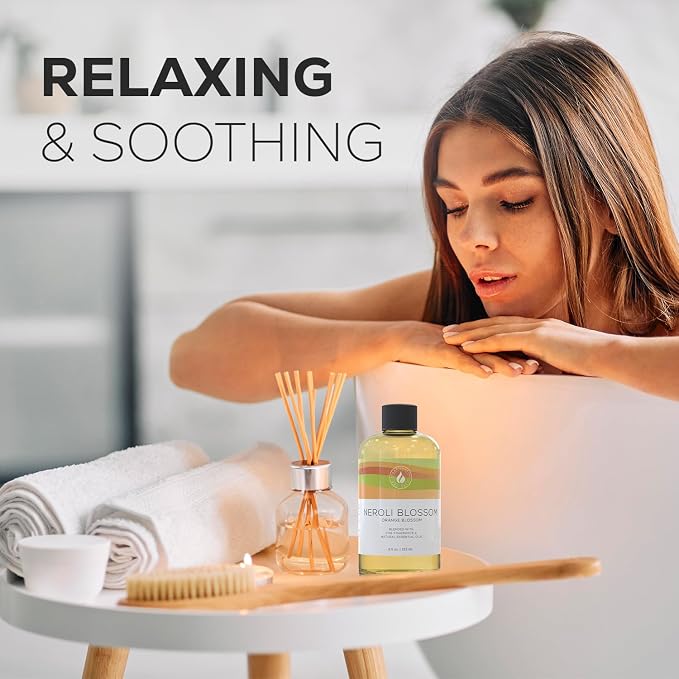 Aroma Country Neroli Blossom Diffuser Oil - Luxury Essential Oils for Diffuser Refill & Air Freshener Room Spray - Long-Lasting & Natural Home Fragrance, Neroli Scented Oil (8.5 Fl. oz)