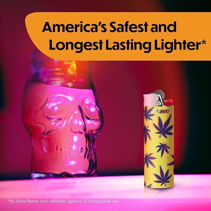 BIC Maxi Pocket Lighter, Special Edition Counterculture Series, 8 Count Pack of Lighters