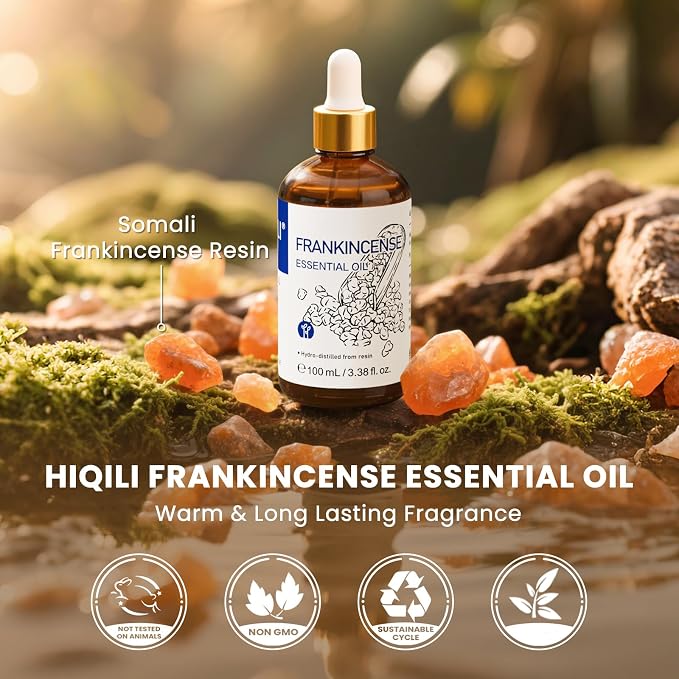 HIQILI 100ML Frankincense Essential Oil, for Massage - 3.38 Fl Oz