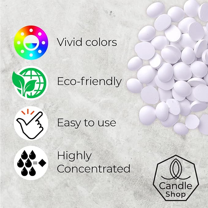 White Candle Dye 2oz for Soy Candle Making – Highly Concentrated Candle Wax Dyes – Candle Shop Premium Color Dye Chips for Soy Wax, Beeswax, Paraffin