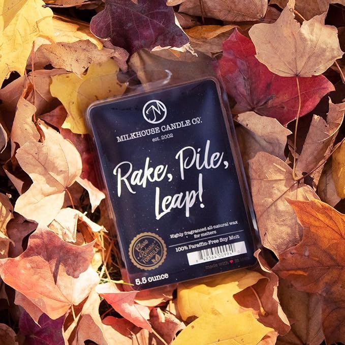 Milkhouse Candle Company Rake, Pile, Leap! Soy Wax Melts - Acorn | Fir | Harvest Apple Scented - 5.5 oz, Hand-Poured, Made in the USA
