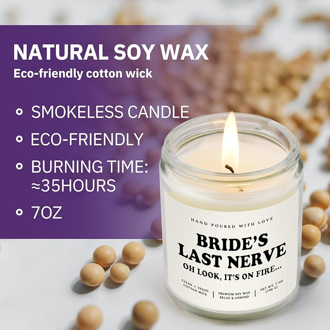 Niyewsor Funny Bride Gifts, Bridal Shower&Bachelorette Gifts for Bride, Handmade Lavender Scented Candle, Brides to Be, Engagement, Wedding Gift, 7oz, Soy Wax
