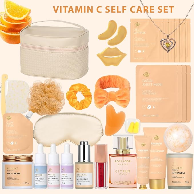 33 Pcs Mother's Day Gift for Mom, Bath & Body Gift Set for Women, Home Spa Kit, Hydrating Skin Care Gift Set, Self Care Basket, Beauty Bag, Valentines, Birthday, Anniversary, Christmas, Wife