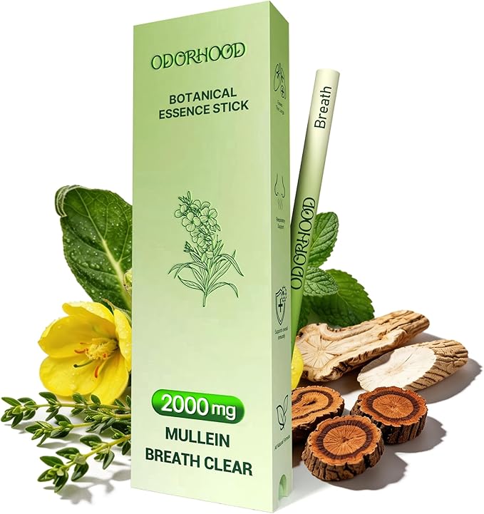 Refreshing Herbal Diffuser Premium Mullein & Mint Essential Oil Blend | Portable Luxury Aromas for Sensory Rejuvenation & Natural Relaxation, Net Wt. 0.07 oz (2g)