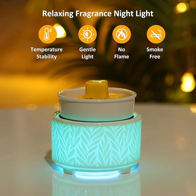 EQUSUPRO Wax Melt Warmer for Scented Wax Melts- Electric 4 in-1 Ceramic Candle Wax Warmer Burner Fragrance Wax Melter for Home Office Bedroom Living Room Decor & Gifts for Women