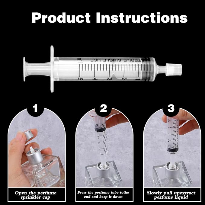 3 Set Perfume Refill Tool Kit Perfume Decanter Kit Dispenser with Adapter Tools Plastic Syringe Extractor for Liquid Cologne Fragrance Sample Essential Oils Travel Use