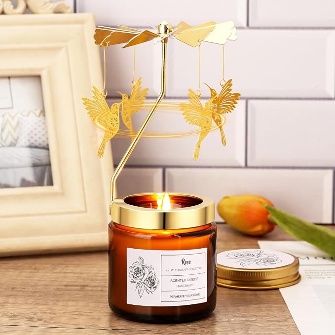 Rotatable Rose Scented Candle Gifts, Hummingbird Gifts for Women