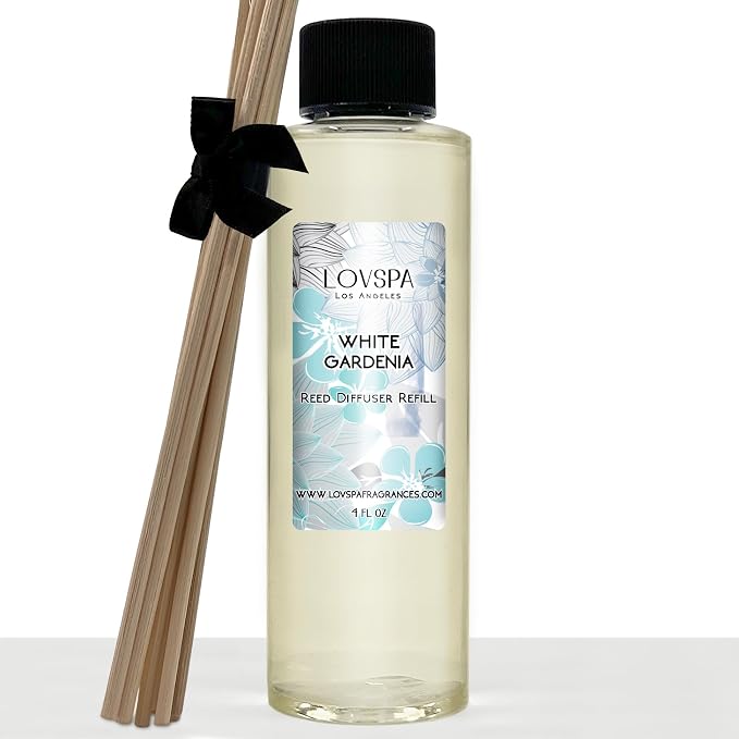 White Gardenia Diffuser Oil - Luxury Essential Oils for Diffuser Refill & Air Freshener Room Spray - Long-Lasting & Natural Home Fragrance, Scented Oil for Diffusers, USA Made, 4oz