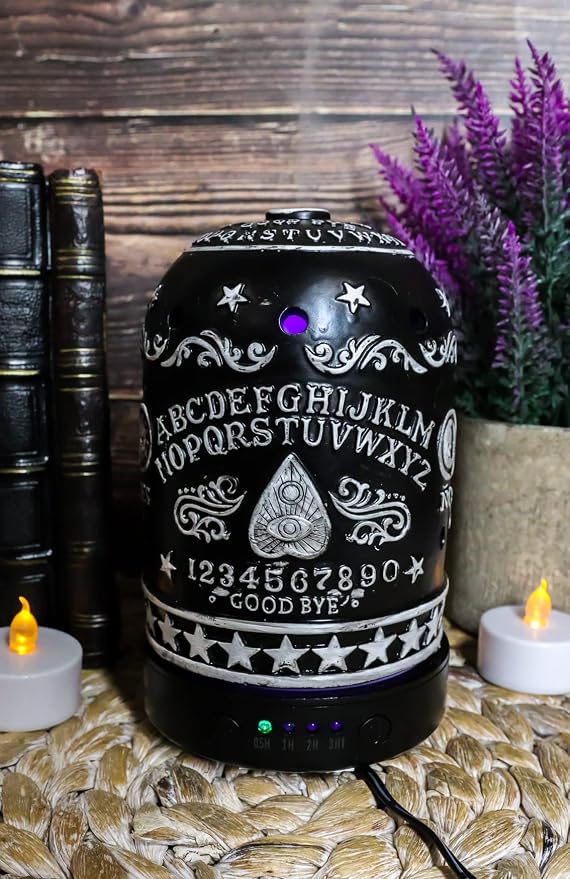 Ebros Gift Wicca Occult Ouija Spirit Board Planchette Eye of Providence Pentagram Aroma Essential Oil Diffuser with Colorful LED Lights and Electronic USB Power Cord Home Aromatherapy Accessory