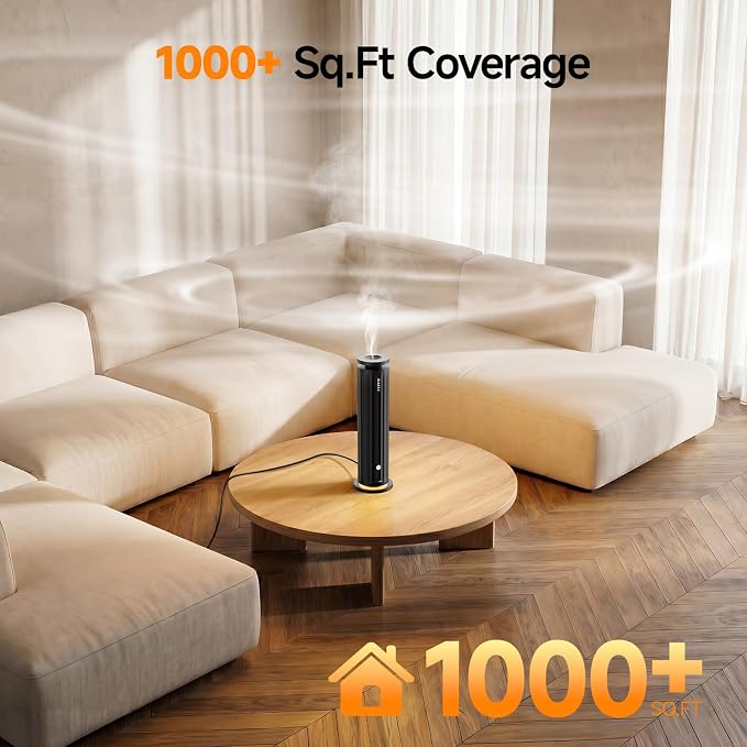 FEPPO Waterless Diffuser – Diffuser for Home, Hotel, Office | Essential Oil Diffuser Starter Kit with 5×20mL Hotel Scent Oils, 6 Scent Levels, 4 Timer Modes, Quiet Diffuser, 1000+ Sq Ft