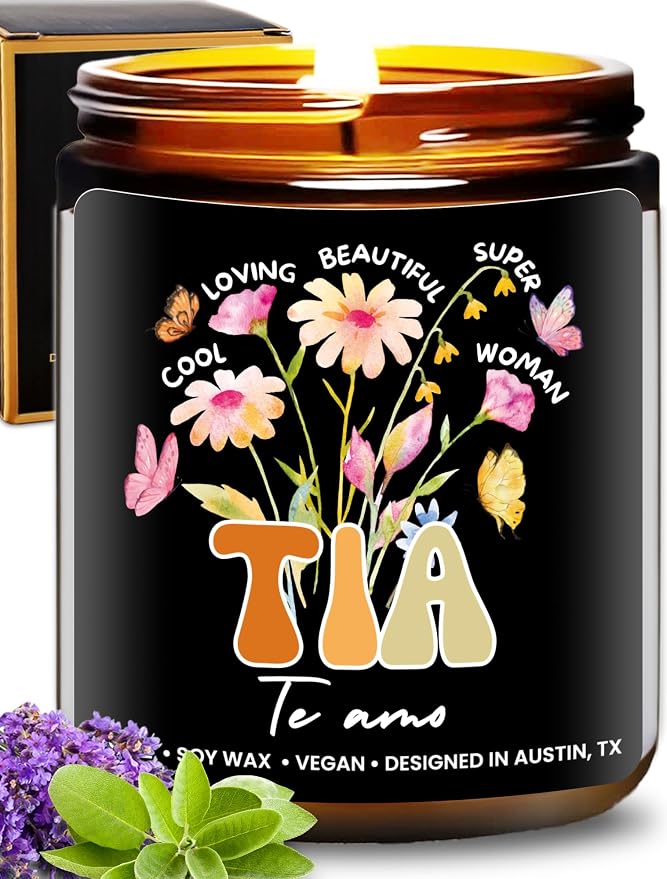 Tia Candle, Regalos para Tia De Sobrina y Sobrino, Gifts from Nephew, Presents from Niece, Best Aunt Ever Gifts, Gift for Aunt in Spanish, Birthday, Christmas, Gift Ready