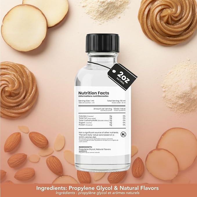 Dolce Flav Natural Almond Extract – 2 Ounce Water-Soluble Kosher, Sugar-Free, Concentrated Birthday Cake Flavor for Frosting, Cupcakes & Ice Cream, Includes Measured Dropper