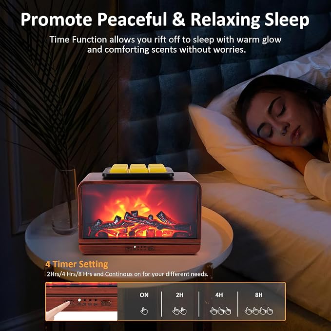 Wax Melt Warmer, Dynamic Flame Fireplace Wax Warmer Wax Melter for Scented Wax with Timer, Scentsy Wax Warmer Fragrance Oil Burner Wax Burner for Home Decor for Mama