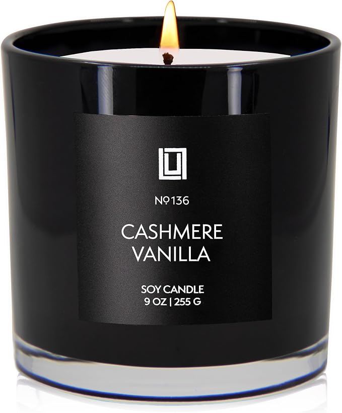 Lulu Candles | Cashmere Vanilla | Scented Soy Candle | Sweet Vanilla Fragrance - Perfume Inspired | Luxury Jar Candle | Highly Scented Long Lasting Candle | Home Fragrance Gift (9 Oz.)