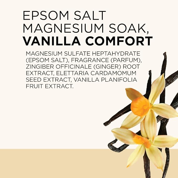 Dr Teal's Epsom Salt Magnesium Soak, Vanilla Comfort, 3 lbs (Pack of 4)