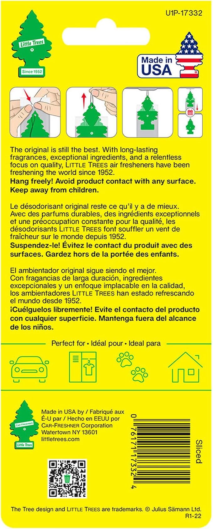 Little Trees Car Air Freshener | Hanging Paper Tree for Home or Car | Sliced | 6 Pack