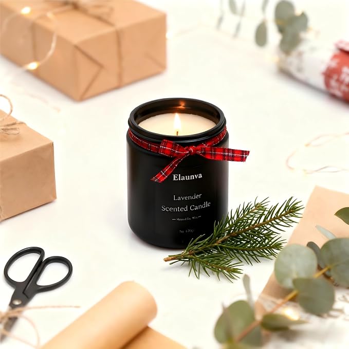 Lavender Scented Candle,7oz(200g),Natural Soy Wax,Aromatherapy Candles,Home Decorations,Romantic Present,Stress Relief and Relax Gift for Men and Women Christmas Gifts
