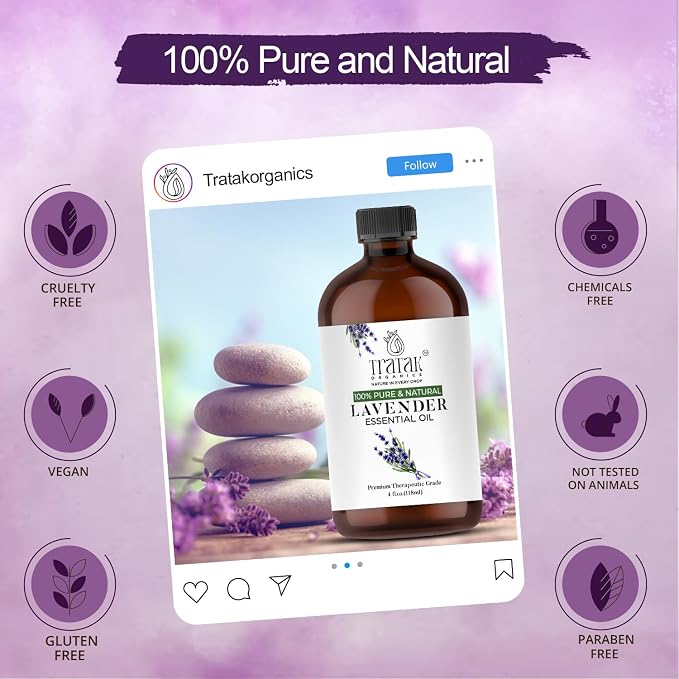 Lavender Essential Oil with Premium Dropper - Undiluted Essential Oil for Diffuser & Aromatherapy - Lavender Oil, Huge 4 fl oz (Pack of 2)