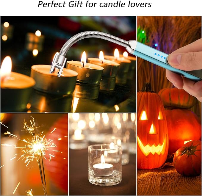 MEIRUBY Electric Candle Lighter, Valentine's Day Gifts for Women Mom Men Wife, USB Arc Rechargeable Windproof Long Lighter for Candle BBQ Birthday Housewarming Gift Idals