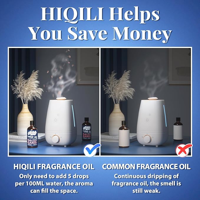 HIQILI Secret Garden Fragrance Oil 100ml for Diffuser Car Freshies, Clean Fresh Scent for Candle Making Soap Laundry 3.38 Fl Oz