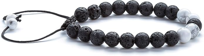 Men Women 8mm Lava Rock Aromatherapy Anxiety Essential Oil Diffuser Bracelet Braided Rope Natural Stone Yoga Gifts Beads Bracelet Bangle-21017