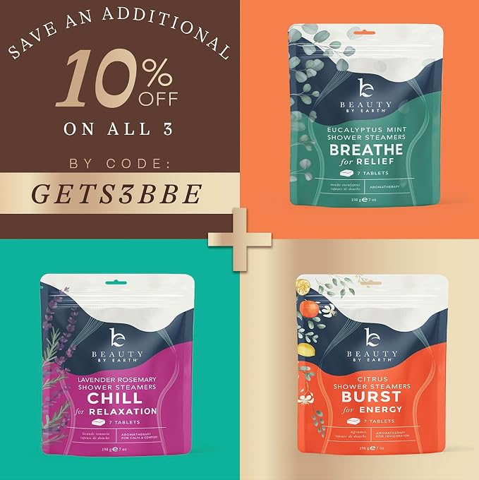 Shower Steamers Aromatherapy - USA Made with Natural Ingredients & Eucalyptus Essential Oil, Large Shower Bombs, Relaxation Spa Gifts for Women & Men, Unique Self Care Gifts