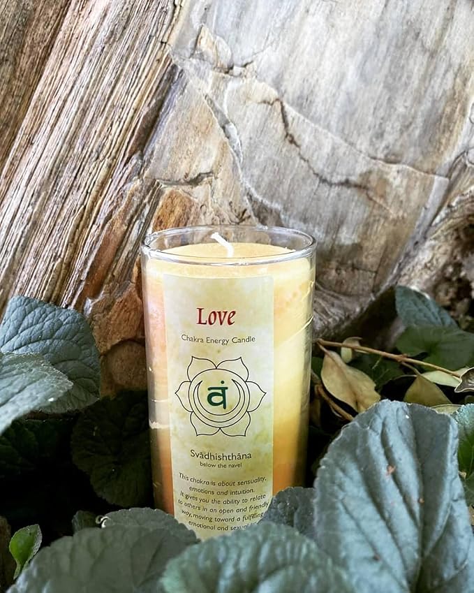 Premium Scented Candle Hand Made Chakra Energy Jar | 11 Oz Jar | Love, Svadhishtana| Yoga, Prayer & Meditation Candle | Long Burn 60 Hours | Essential Oils of Cedar, Spruce & Rosemary | Aloha Bay