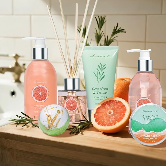 Bath and Body Gift Basket for Women, Bath Baskets for Women Gift Relaxation, Spa Gift Basket With Bath Bombs, Bath Salts, Shower Gel, Birthday Gifts for Her, Mother's Day Home Spa Relaxation Kit