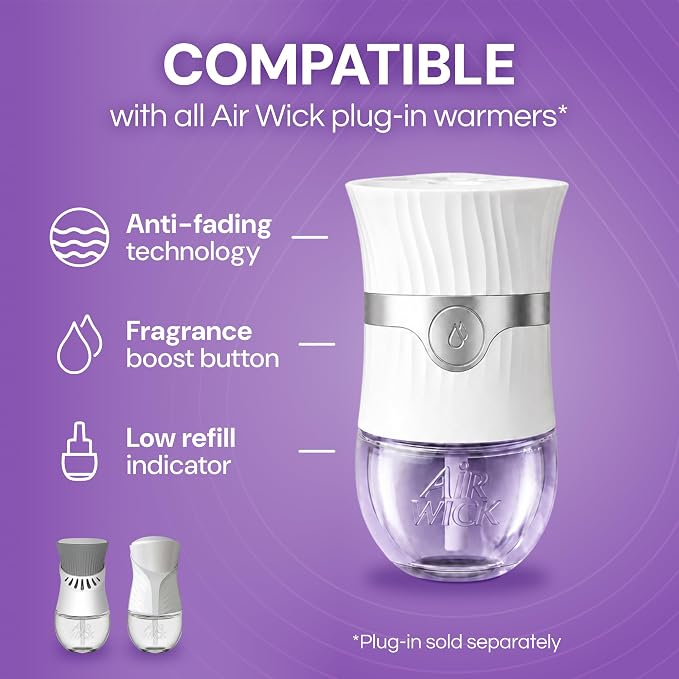 Air Wick Plug-In Scented Oil Refills, 10 Count, Lavender & Chamomile, Air Freshener, Essential Oils, Eco Friendly