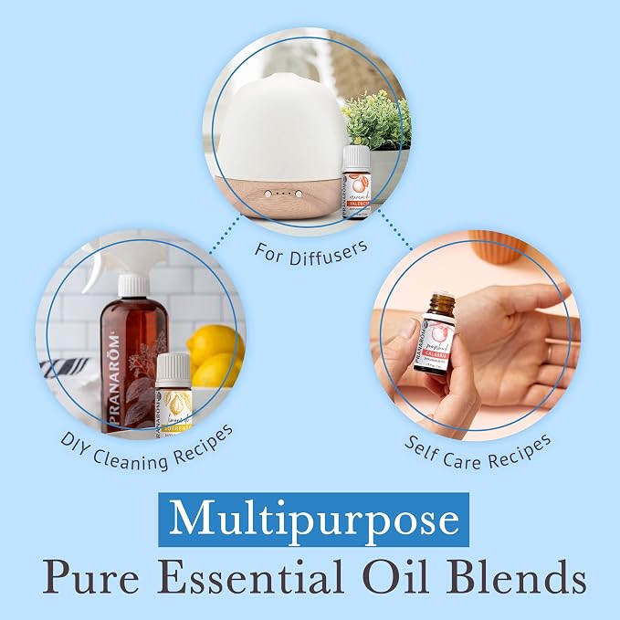 Pranarom - Coastal Mediterranean Diffusion Blend Kit 3-Pack 5ml - Home Aromatherapy - 100% Pure Organic Ingredients - Sustainably Sourced, Certified Organic Quality