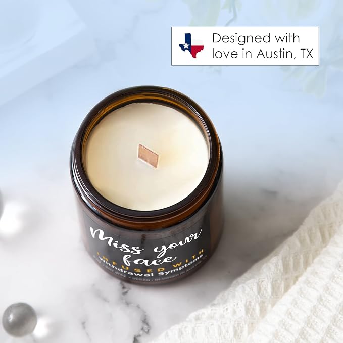 Funny Friendship Candle, Fun Presents for Women Friends, Funny Gifts for Friendship, Unique and Fun Friend Gifts for Women and Men, I Miss Your Face Candle, Birthday Presents, Christmas, Gift-Ready