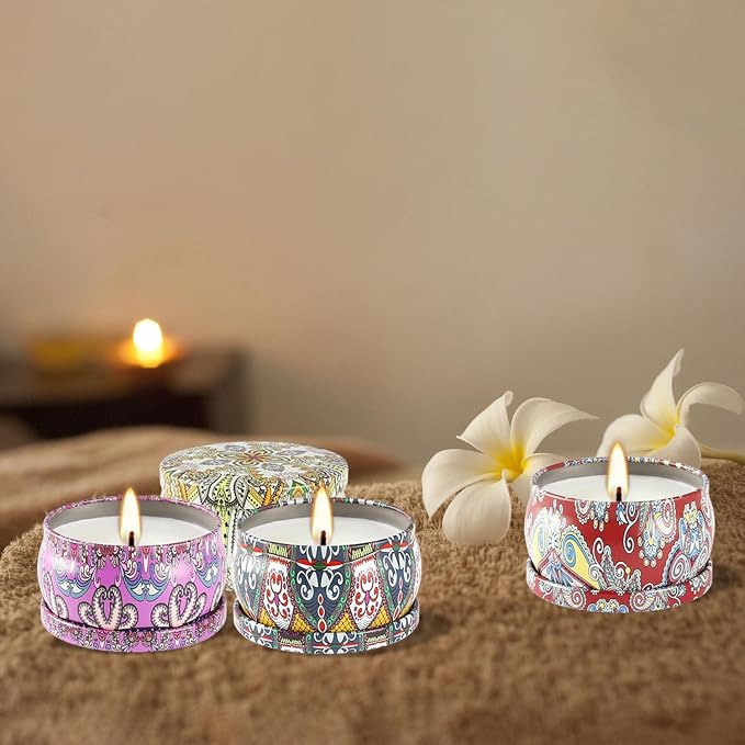 Scented Candles Gifts Set 24 Pack Soy Wax Travel Tin Advent Candles for Home 2.5 OZ jar Candles for Mom for Christmas, Birthday, Thanksgiving, Mother's Day.