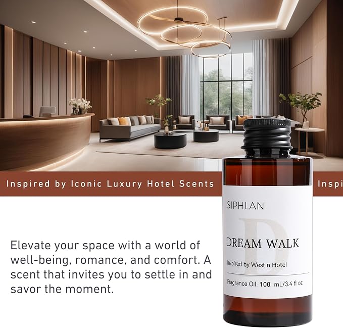 Dream Walk Hotel Collection Diffuser Oil – 100mL Luxury Aromatherapy Essential Oil for Diffusers & Waterless Diffusers – Premium Fragrance for Home & Office