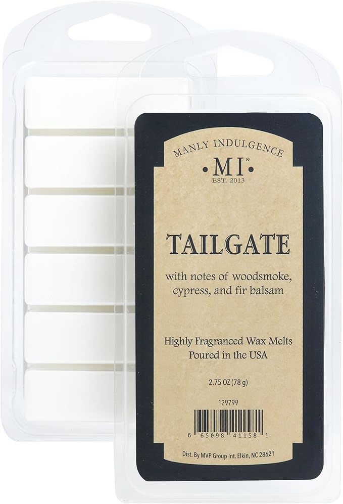 Manly Indulgence Tailgate Scented Wax Melts, Wax Melt Warmer Cubes, Long Lasting Scented Wax Warmer Cubes, 4 Pack, 6 Cubes Each - Made in The USA
