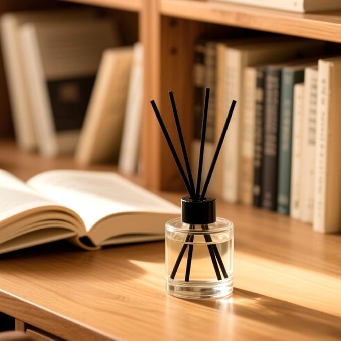 10-Inch Black Reed Diffuser Sticks - 200Pack Fiber Aromatherapy Reeds for Essential Oil, Home, Office and Spa - Diffuser Refills