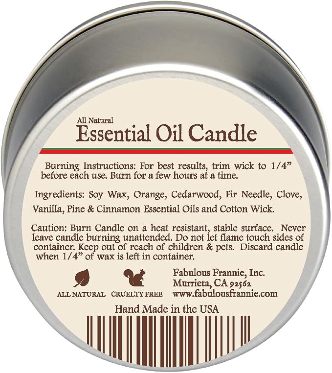 Fabulous Frannie Christmas Wreath Aromatherapy All-Natural Soy Candles Cotton Wick High Pure Essential Oil Scent 40 Hours Burn Time Gift for Women & Men 6 Ounce (Pack of 1)
