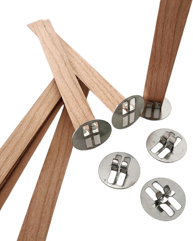 1000 pcs Wick Clip for Candle Making Wood Wick Holder Base Universal Wood Wick Clips Wooden Wicks Bases Metal Candle Wick Holders (Wicks not Included)